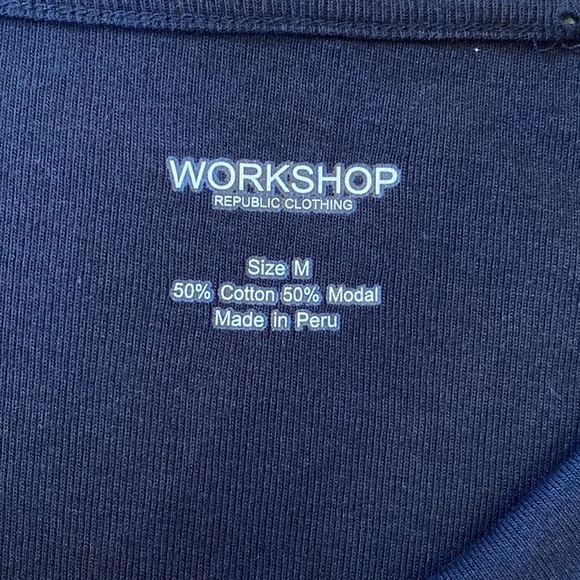 Navy drape neckline tee - Picture 4 of 5